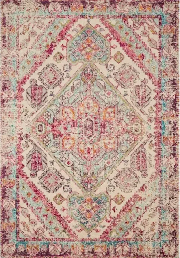 NADIA NN-03 AQUA/PINK 6'7 X 6'7 AREA RUG