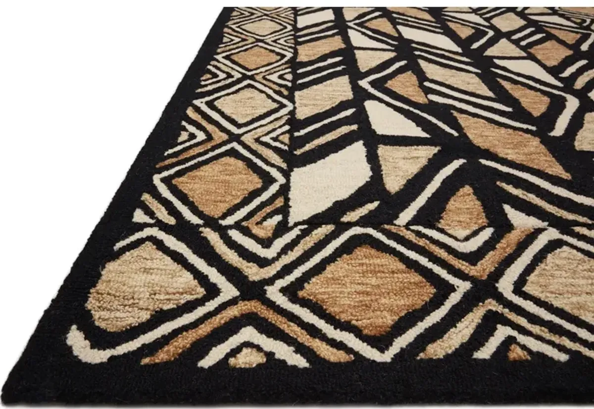 NALA NAL-01 BLACK/BEIGE 2'3 X 3'9 ACCENT RUG