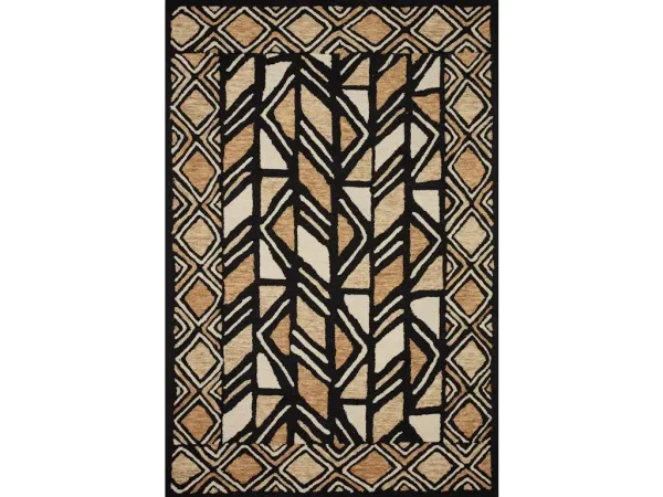 NALA NAL-01 BLACK/BEIGE 7'9 X 9'9 AREA RUG