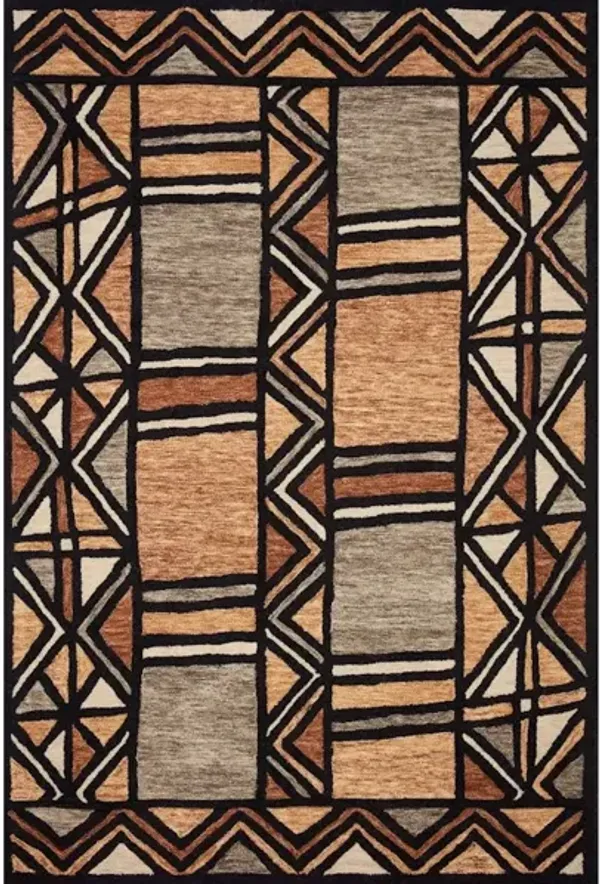 NALA NAL-07 WALNUT/MULTI 2'3 X 3'9 ACCENT RUG