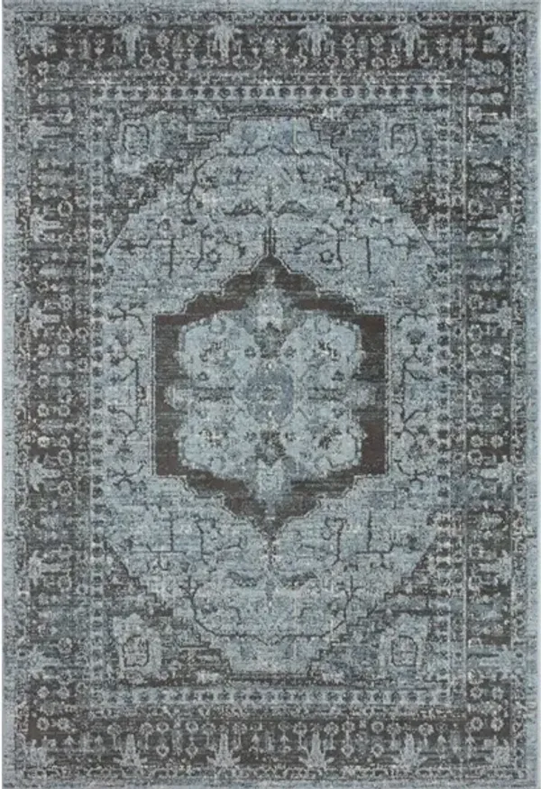 ODETTE ODT-08 SKY/CHARCOAL 2'7 X 16'0 RUNNER RUG