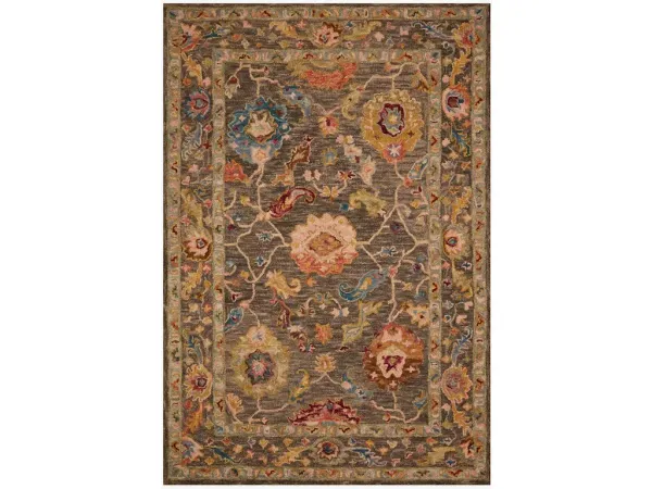 PADMA PMA-01 CHARCOAL/MULTI 3'0 X 3'0 ACCENT RUG