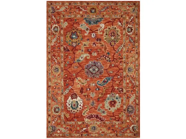 PADMA PMA-01 ORANGE/MULTI 8'6 X 12' AREA RUG