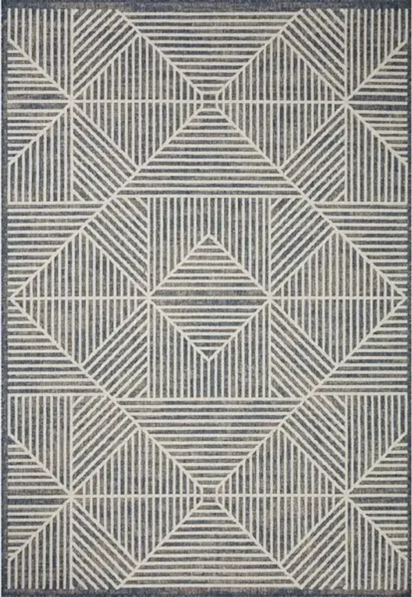 RAINIER RAI-03 DENIM/IVORY 5'3 X 7'7 AREA RUG