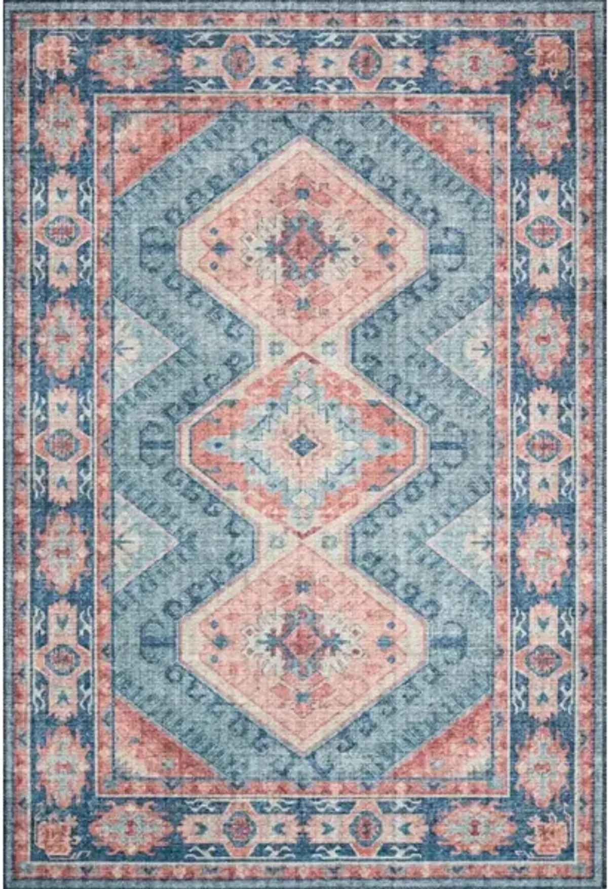 SKYE SKY-03 TURQUOISE/TERRACOTTA 7' X 9' AREA RUG