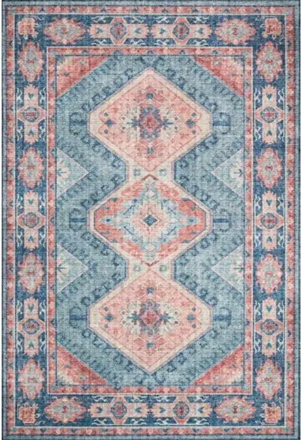 SKYE SKY-03 TURQUOISE/TERRACOTTA 7' X 9' AREA RUG