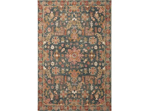 VICTORIA VK-22 NAVY/MULTI 2'3 X 3'9 ACCENT RUG