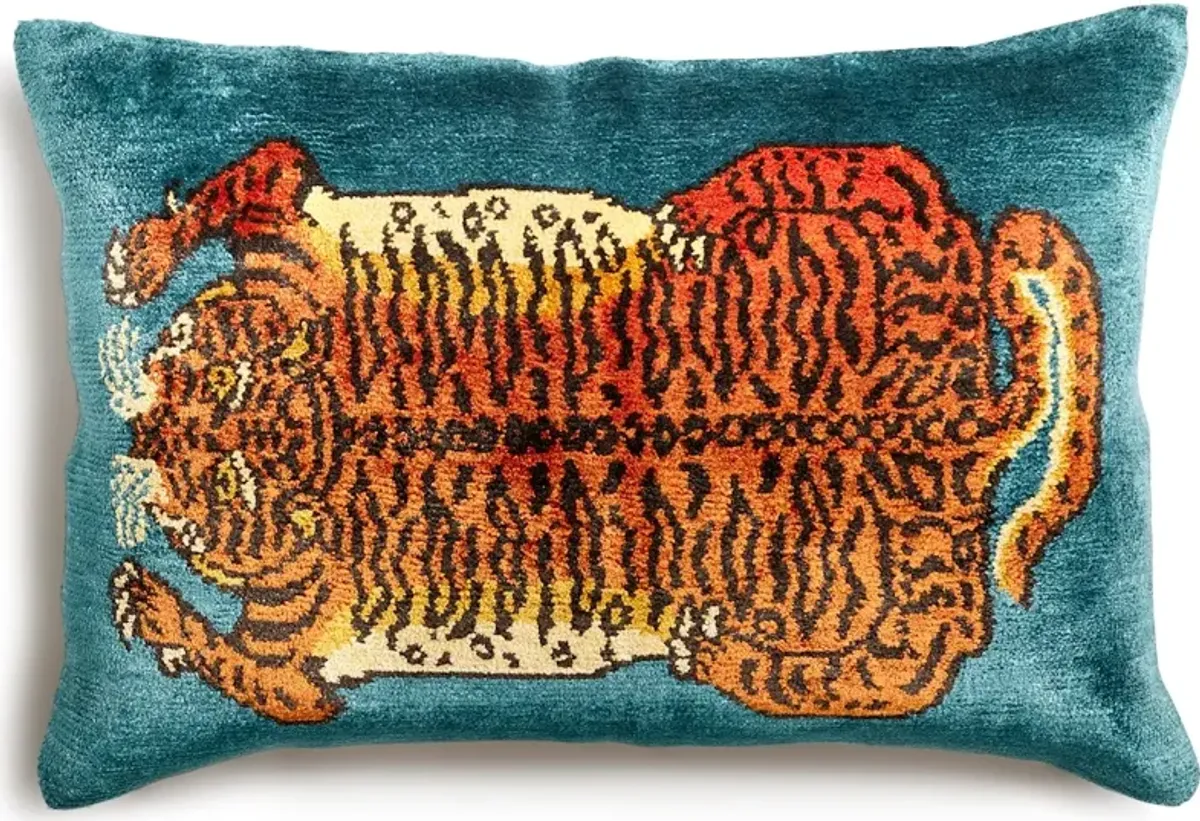 Cali's Cat Teal Pillow