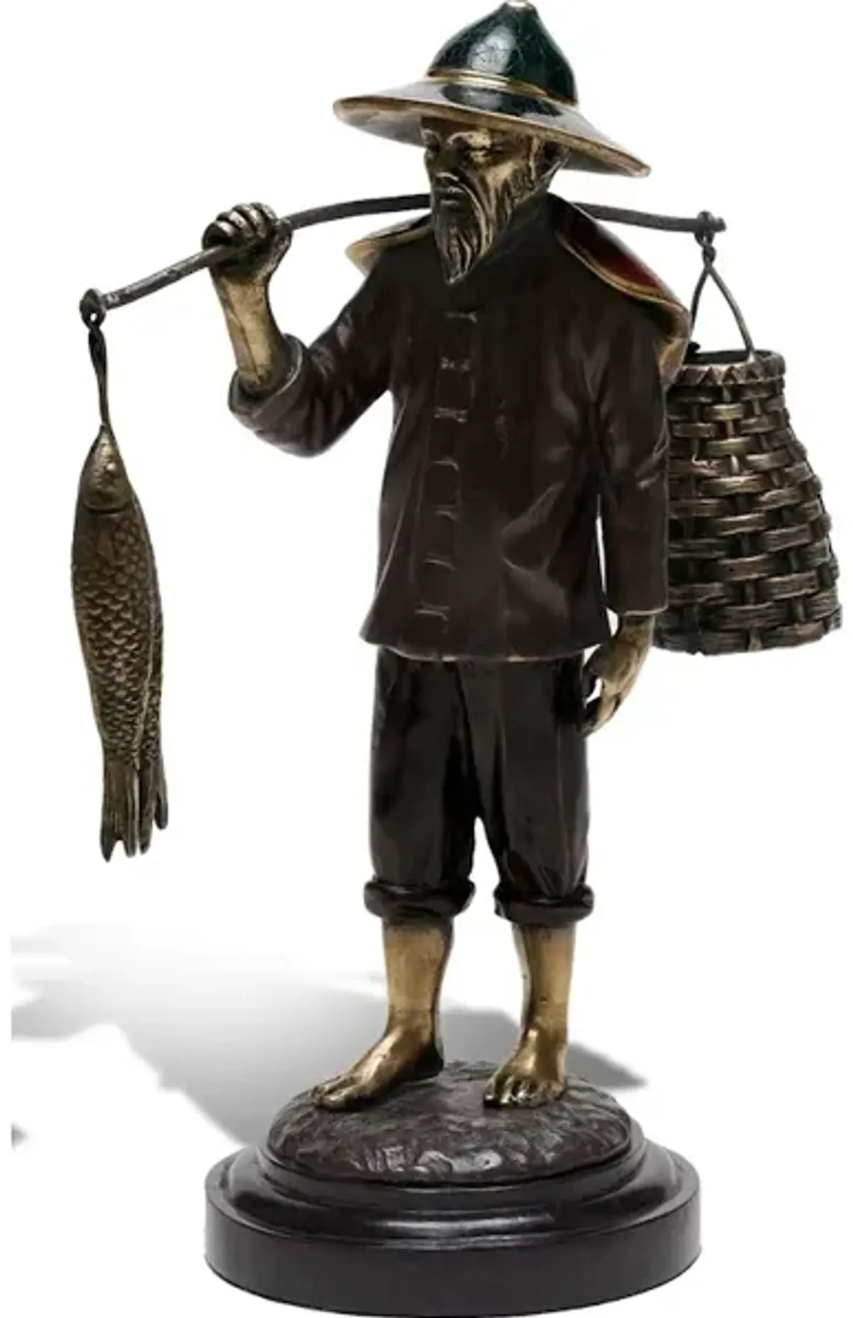 Chinese Fisherman Sculpture (Sh41-090216)