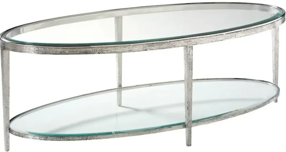 Jinx Nickel Oval Cocktail Table