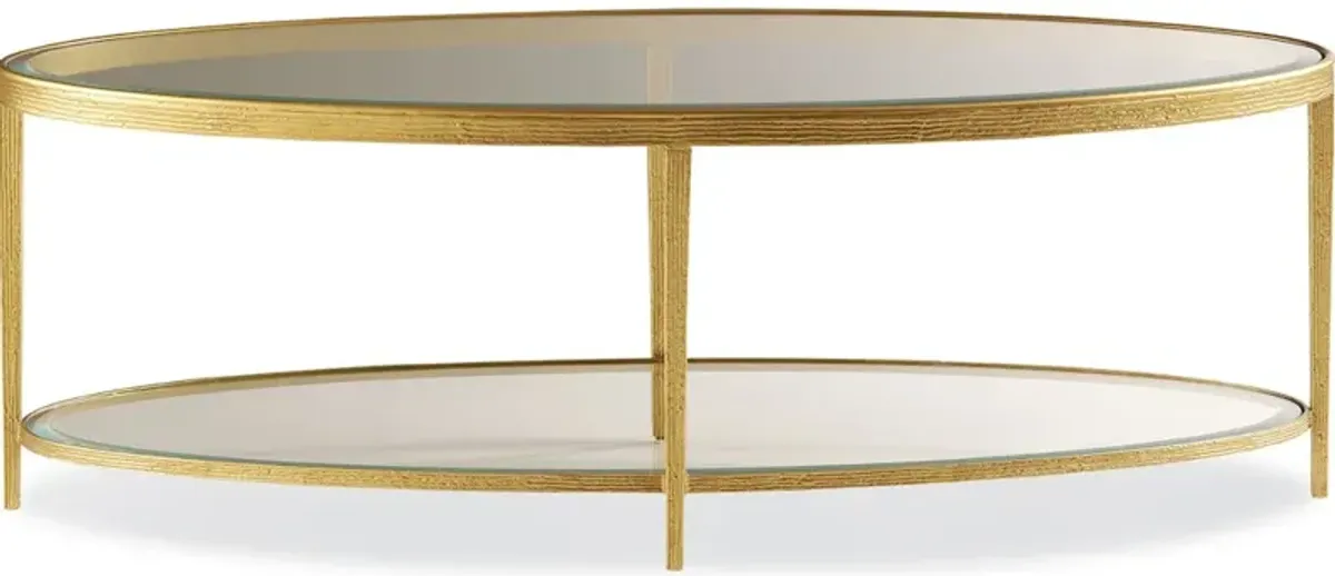 Jinx Brass Oval Cocktail Table