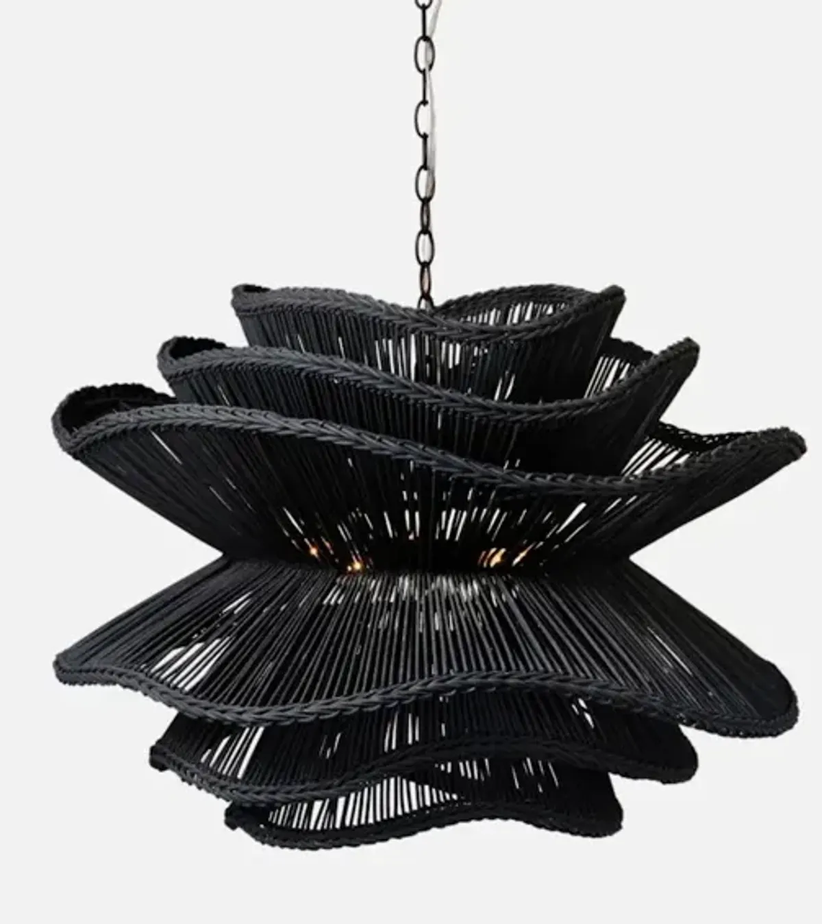 ALONDRA CHANDELIER, Dark Charcoal, Rattan.