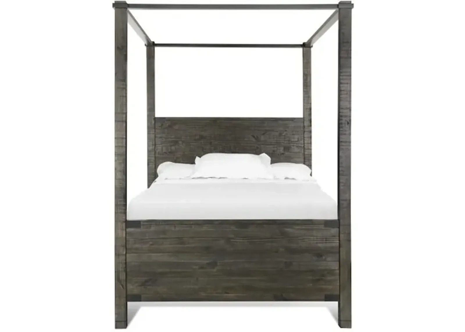 Wood Queen Poster Bed HBFBShort CanopiesSlats KD