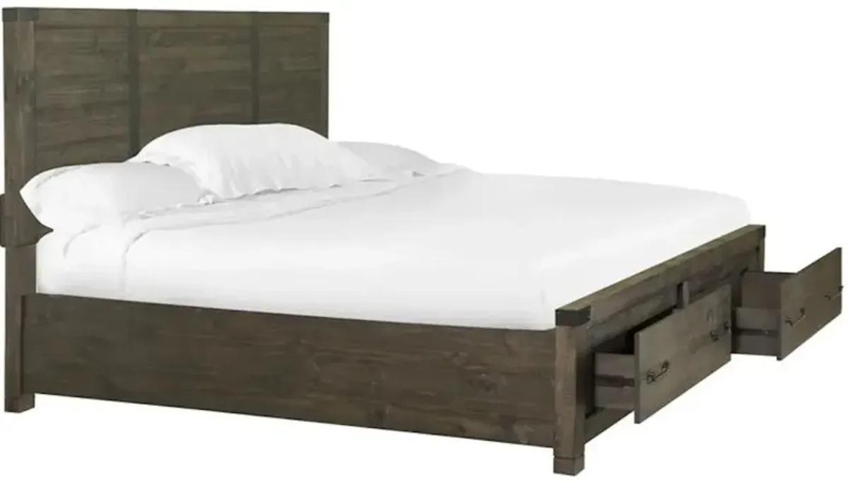 Wood King Panel Bed Storage Footboard SU