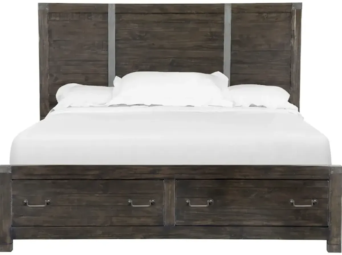 Wood King Panel Bed Storage Footboard SU