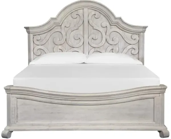 Wood Queen Panel Bed Shaped Headboard KD