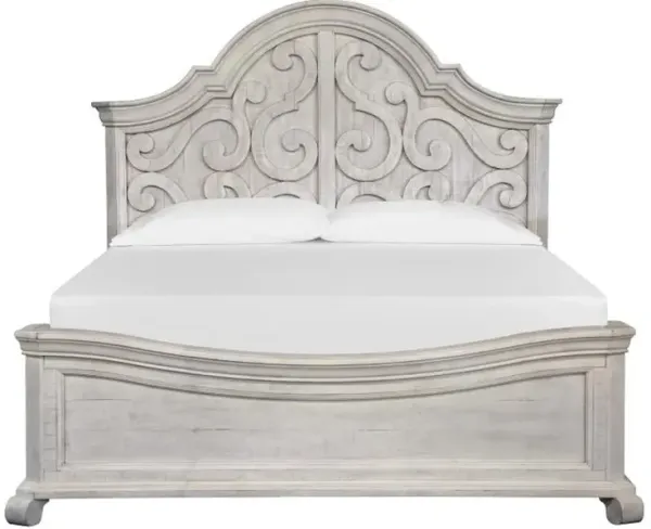 Wood King Panel Bed Shaped Headboard KD