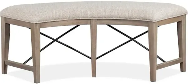 Curved Bench with Upholstered Seat