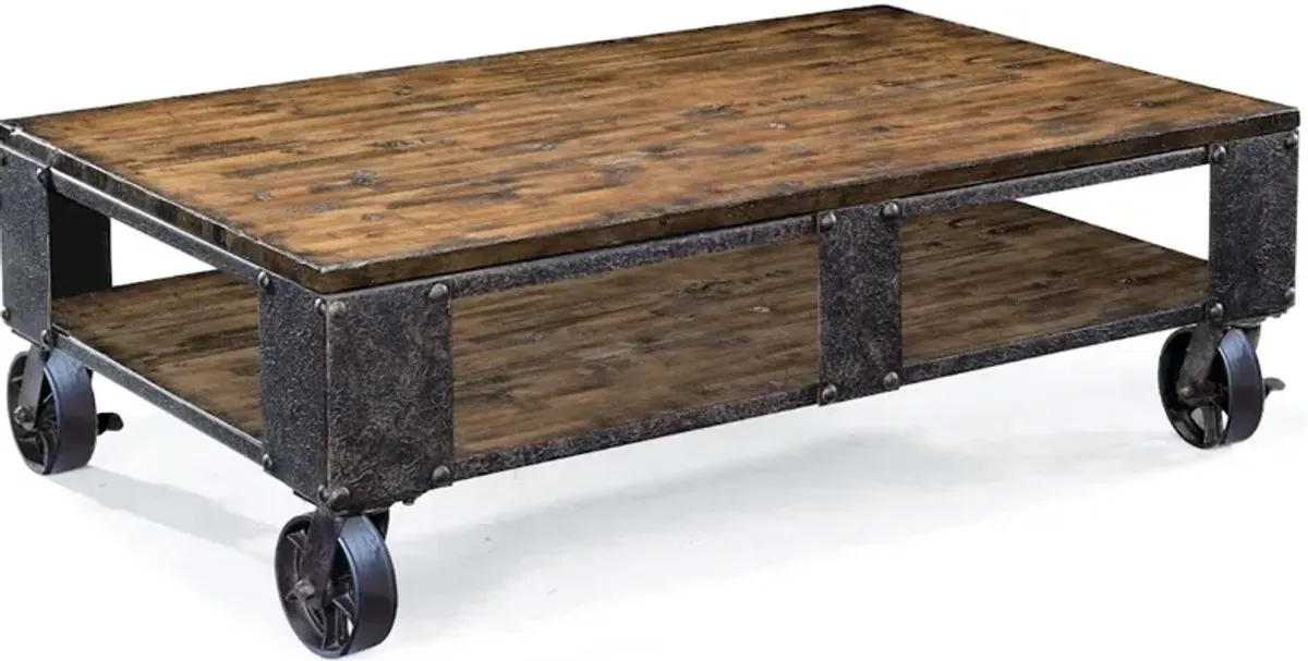 Rectangular Cocktail Table (2 Braking Casters)