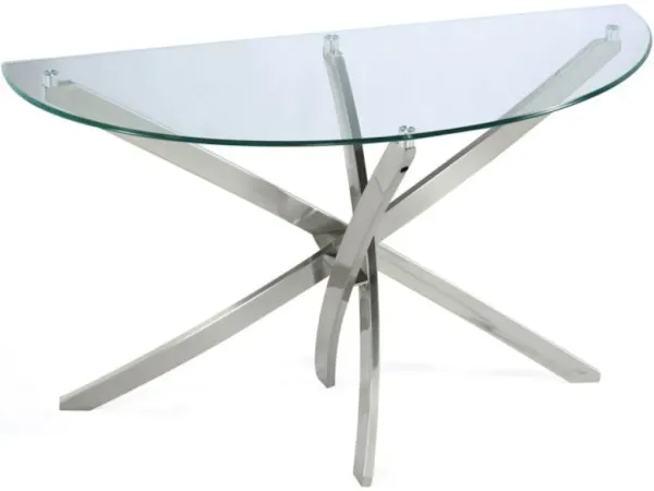 Brushed Nickel Demilune Sofa Table Base KD