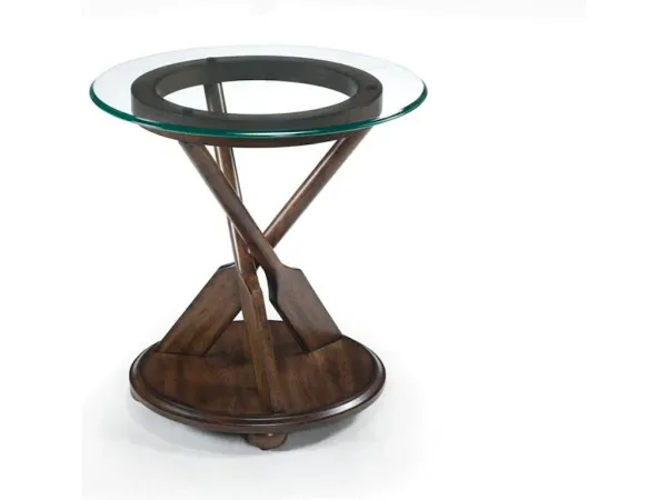 Wood Round End Table Base KD