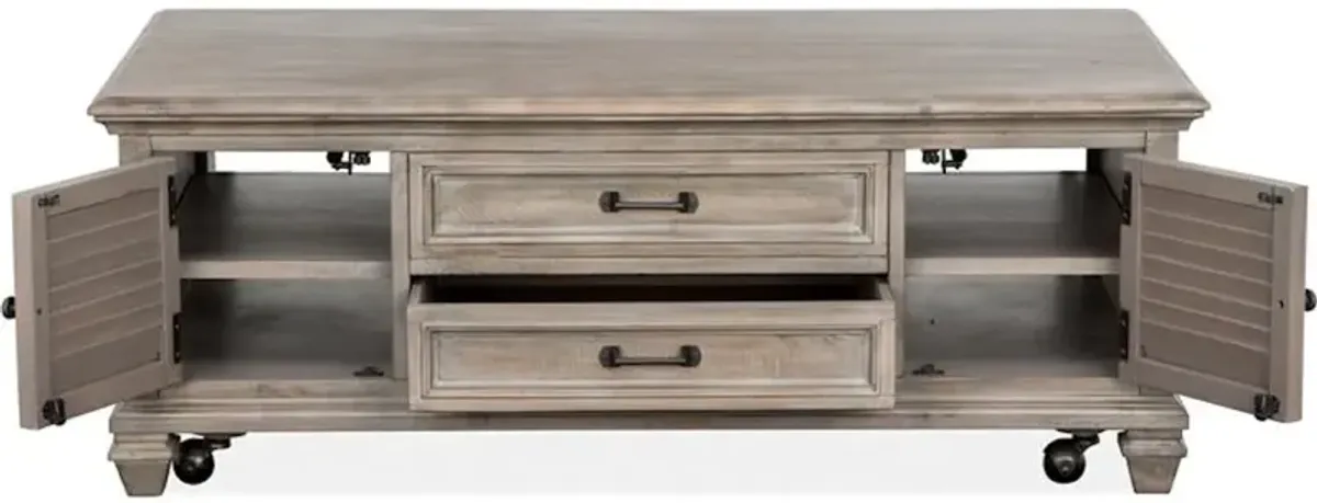 Lift Top Storage Cocktail Table with Casters