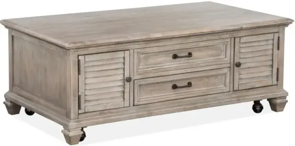 Lift Top Storage Cocktail Table with Casters