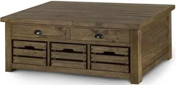 Lift Top Storage Cocktail Table (with Casters)