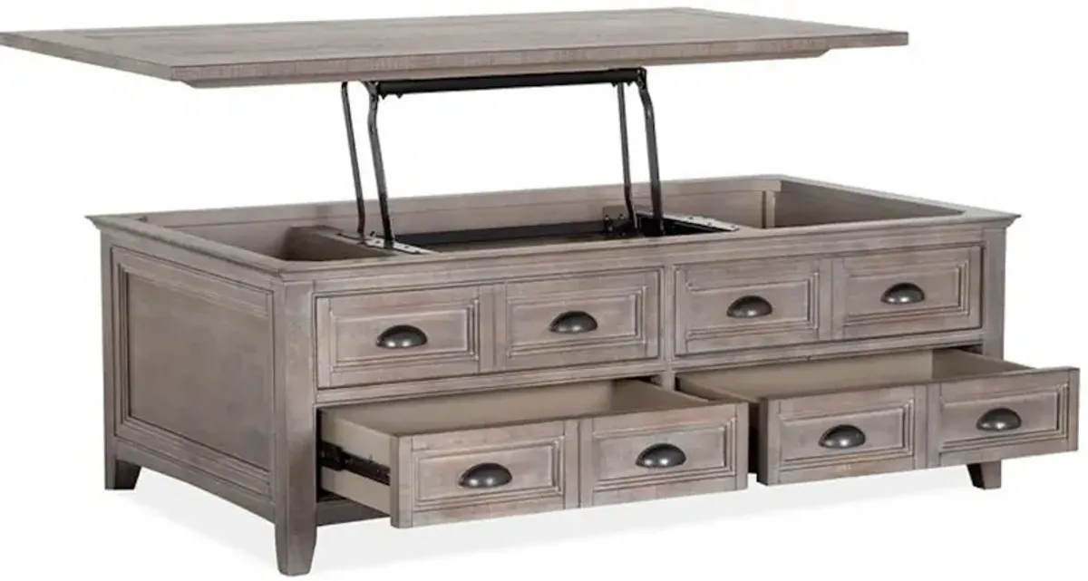 Lift Top Storage Cocktail Table with Casters