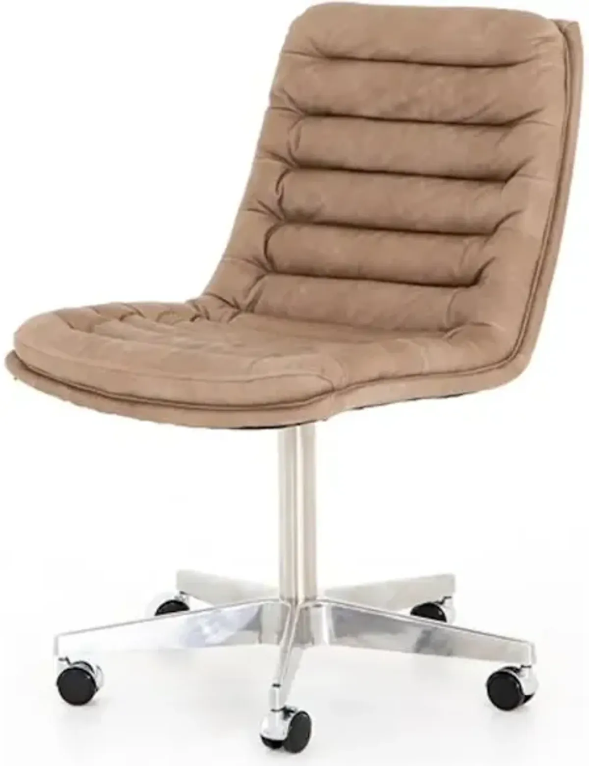 Malibu Leather Desk Chair - Natural Wash Mushroom