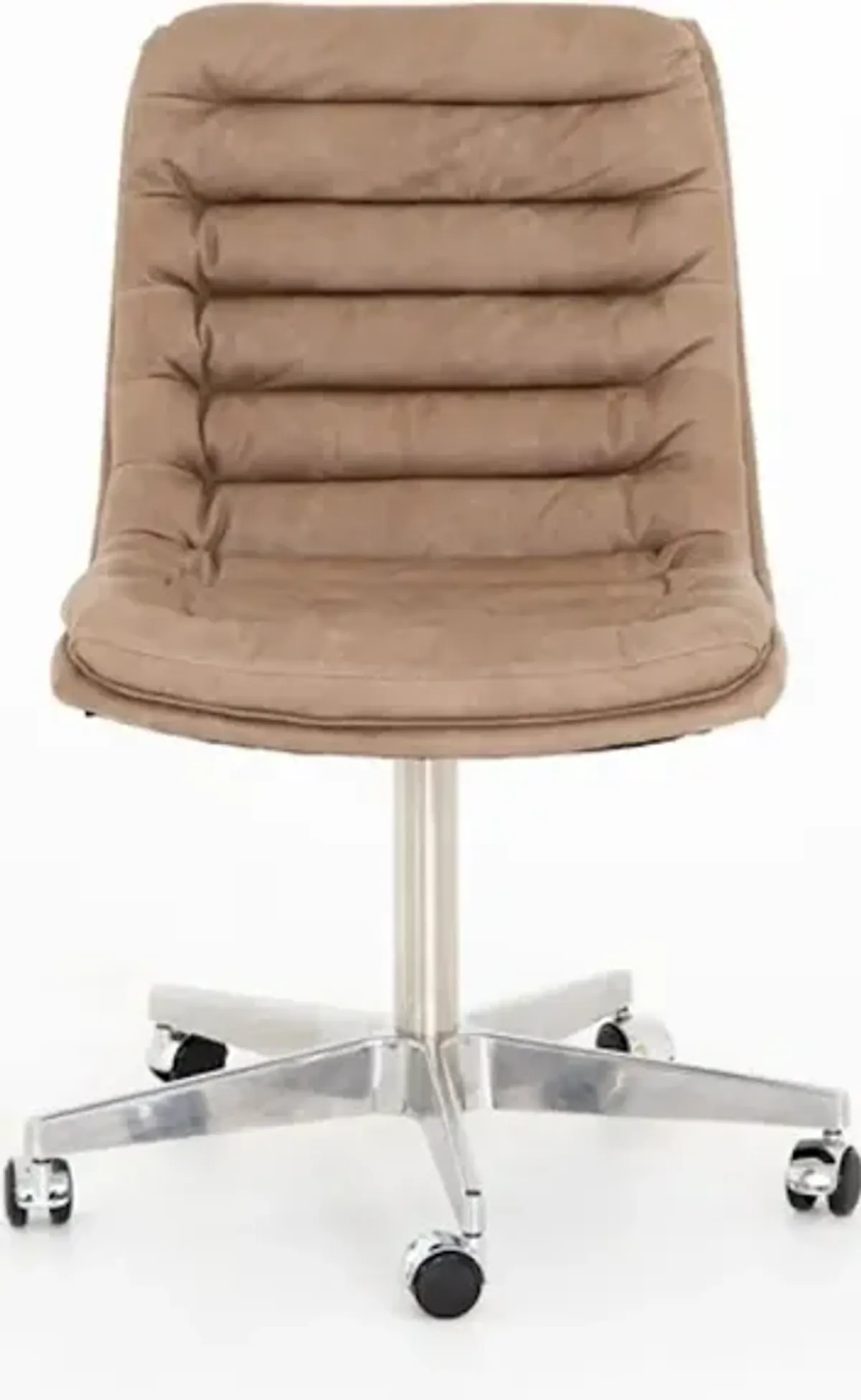 Malibu Leather Desk Chair - Natural Wash Mushroom