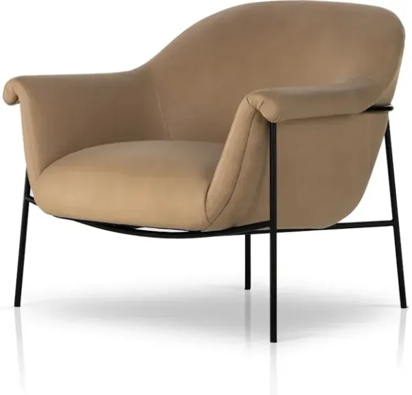 SUERTE CHAIR IN LEATHER PALERMO NUDE