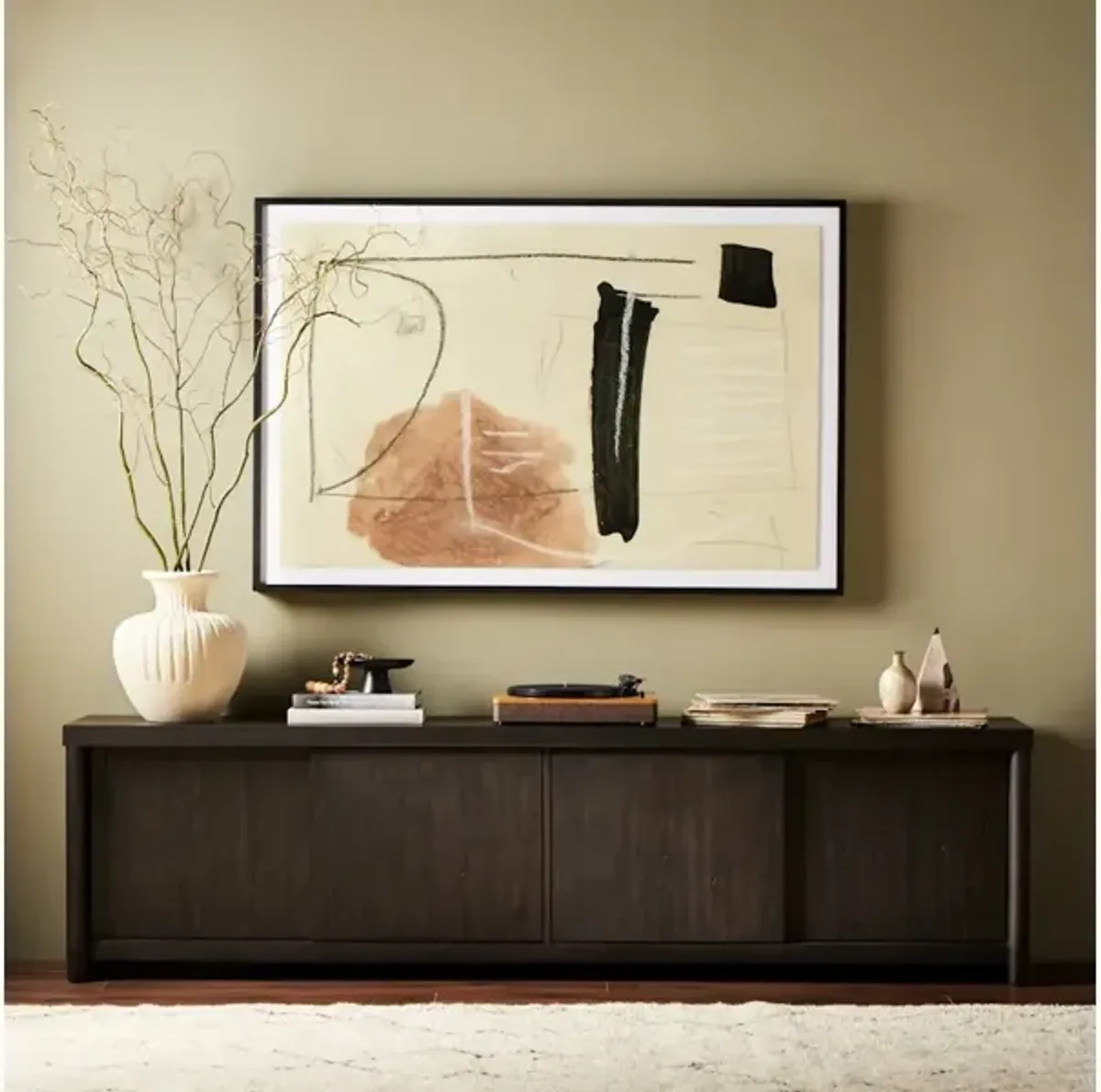 Laredo Media Console-Smoked Black Veneer