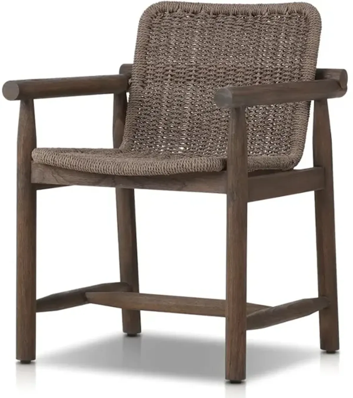 Dume Outdoor Dining Armchair in Dark Textured Woven