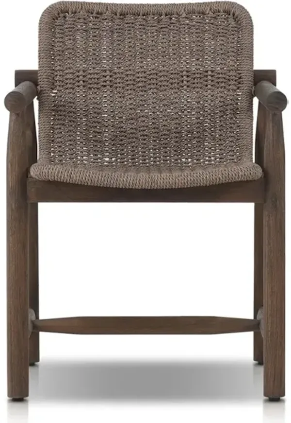 Dume Outdoor Dining Armchair in Dark Textured Woven