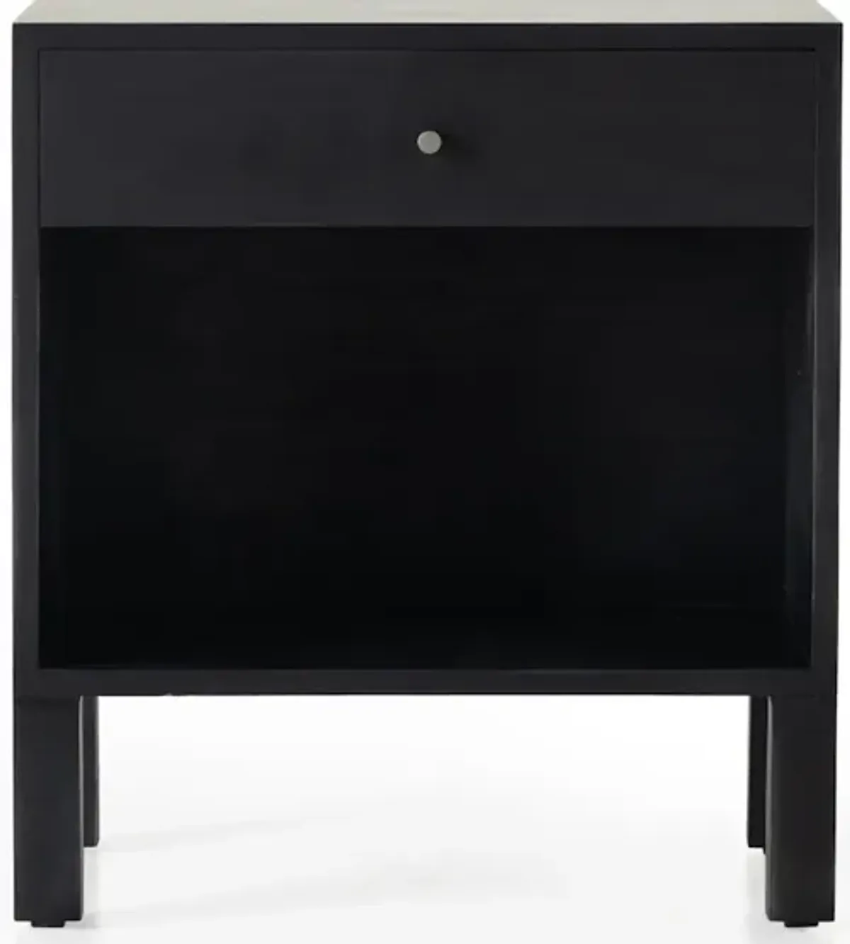ISADOR NIGHTSTAND-BLACK WASH POPLAR