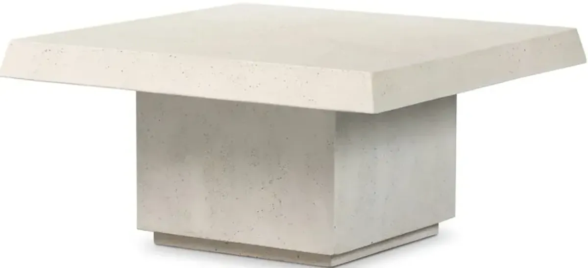 Avila Outdoor Coffee Table in Aged White Concrete