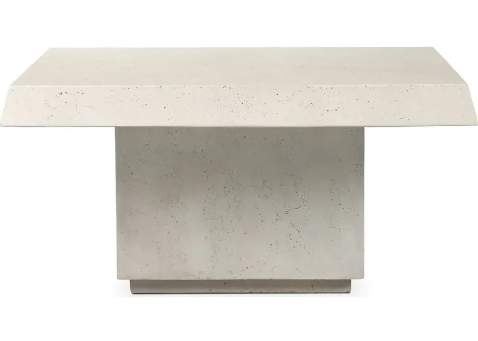 Avila Outdoor Coffee Table in Aged White Concrete