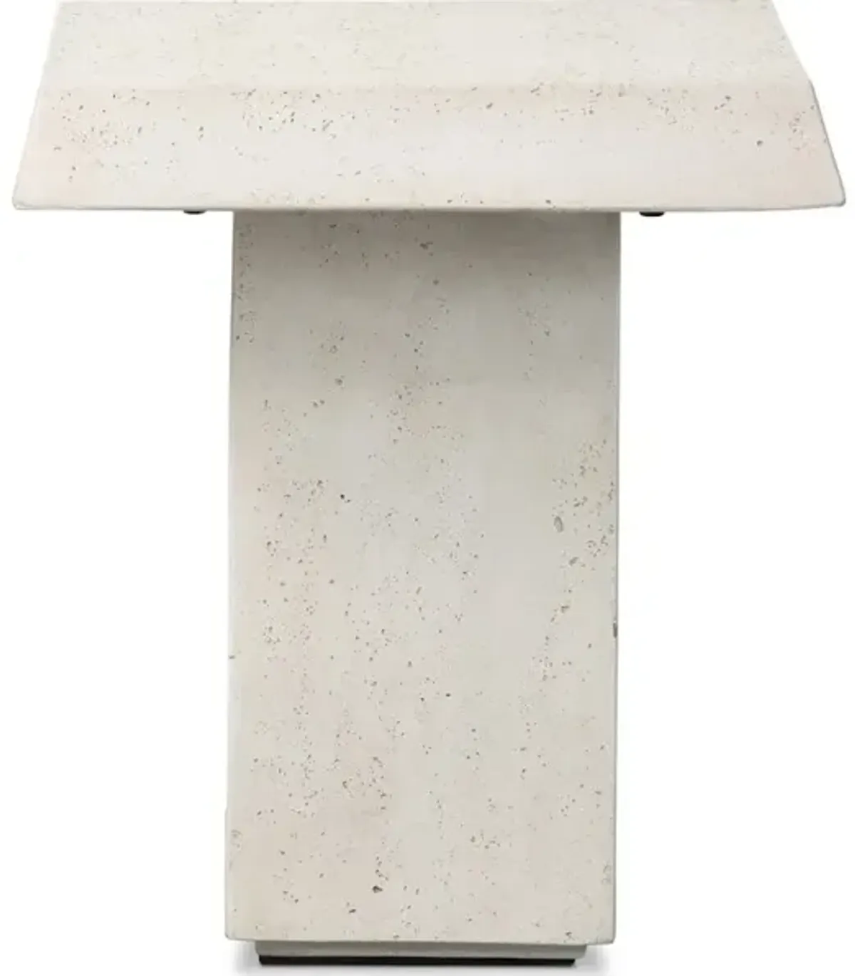 Avila Outdoor End Table In Aged White Concrete
