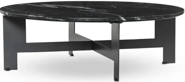 Marble Round Coffee With Iron-Black