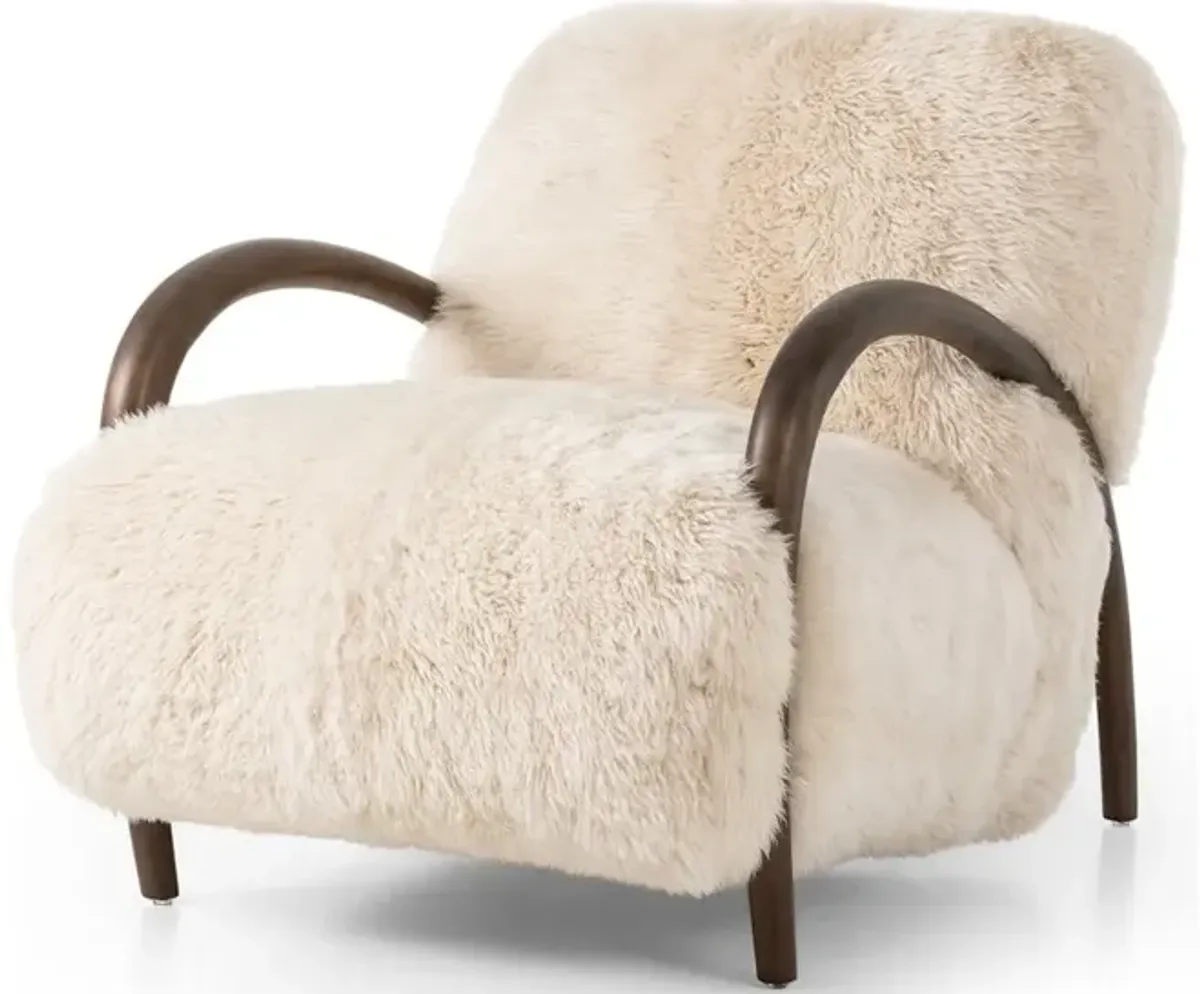 Sandro Chair - Champagne Mongolian Fur