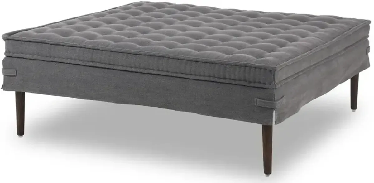 Cole Large Ottoman - Broadway Denim