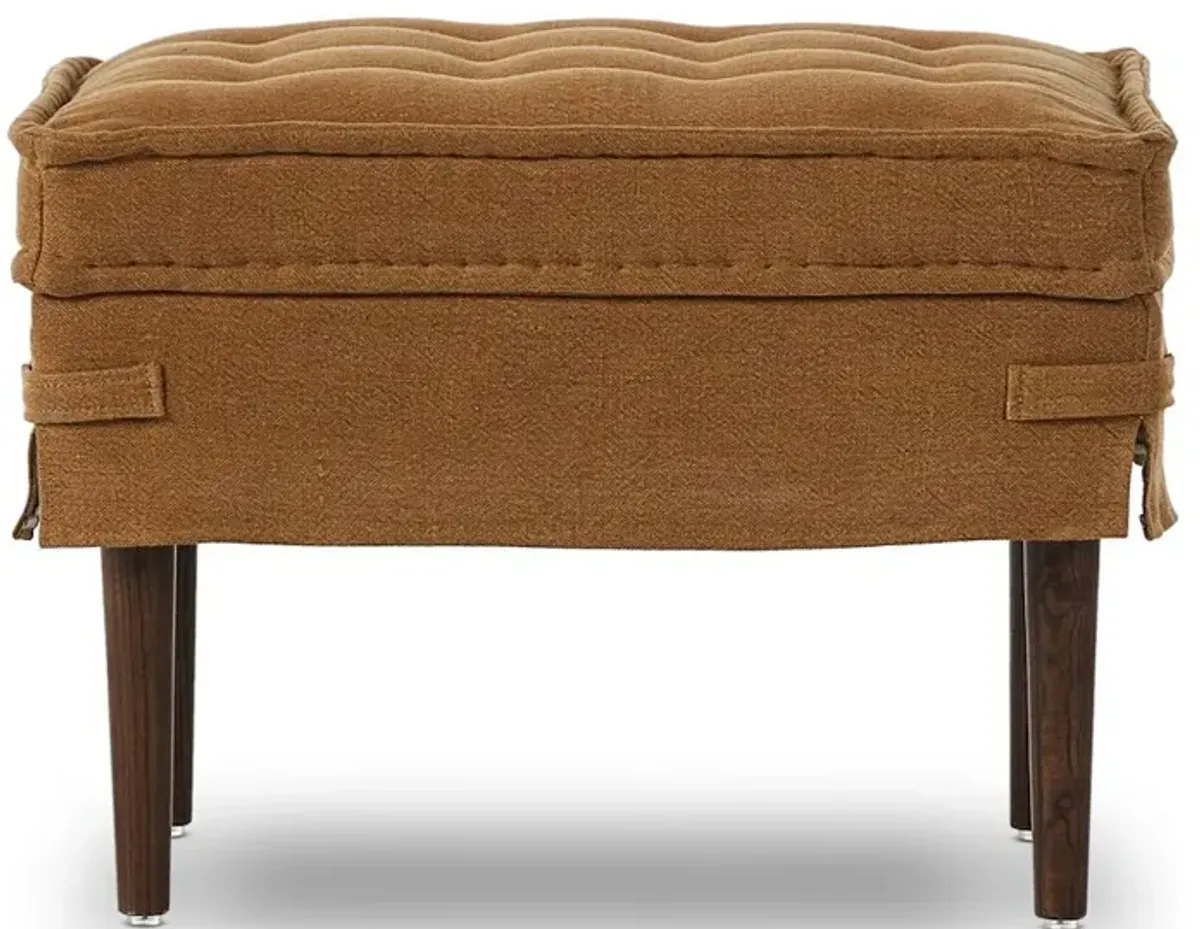 Cole Small Ottoman in Broadway Gilt