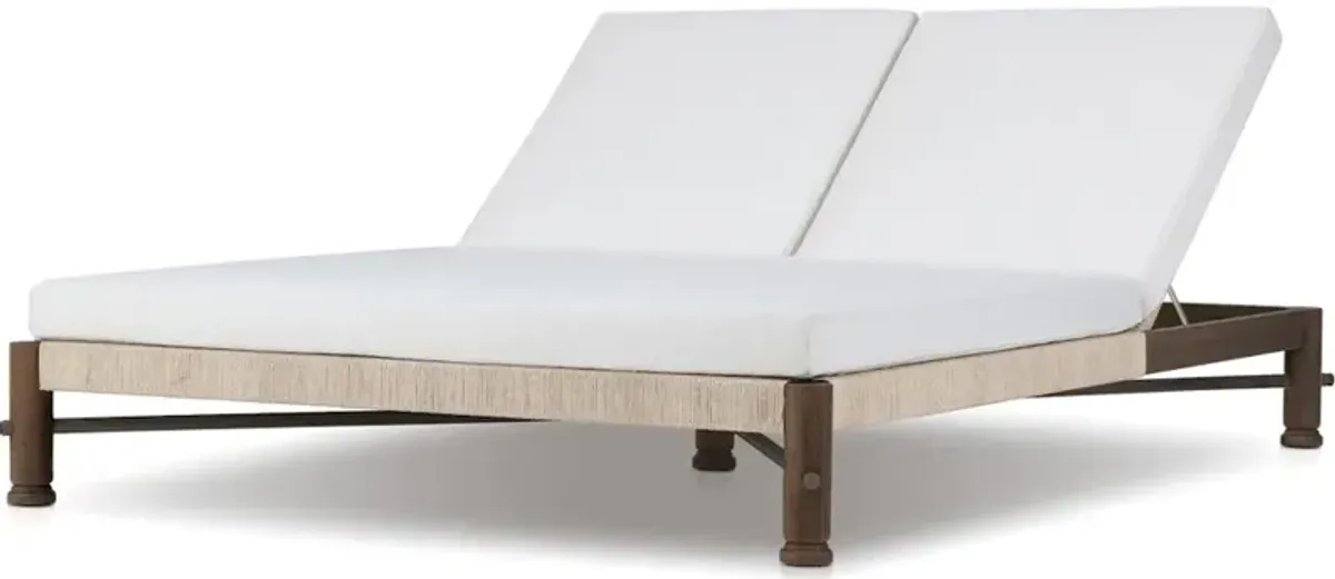 Finnegan Outdoor Double Chaise in Alessi Linen