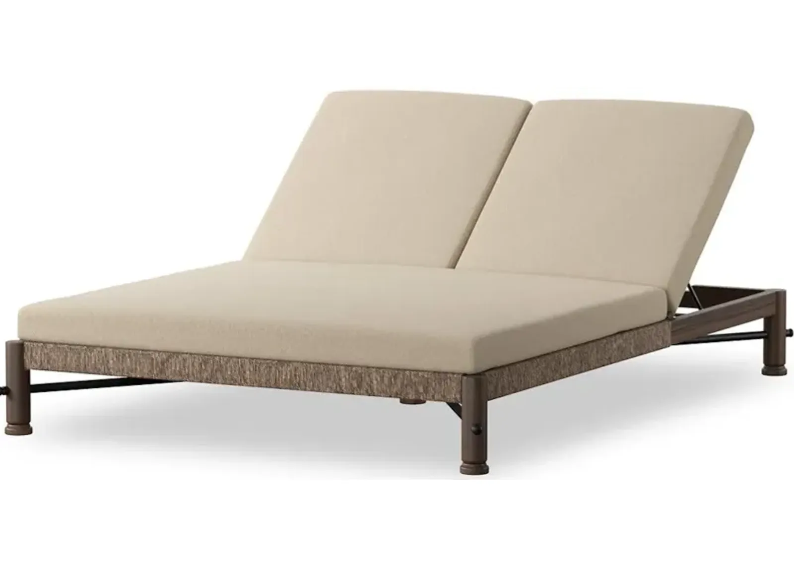 Finnegan Outdoor Double Chaise in Alessi Buff