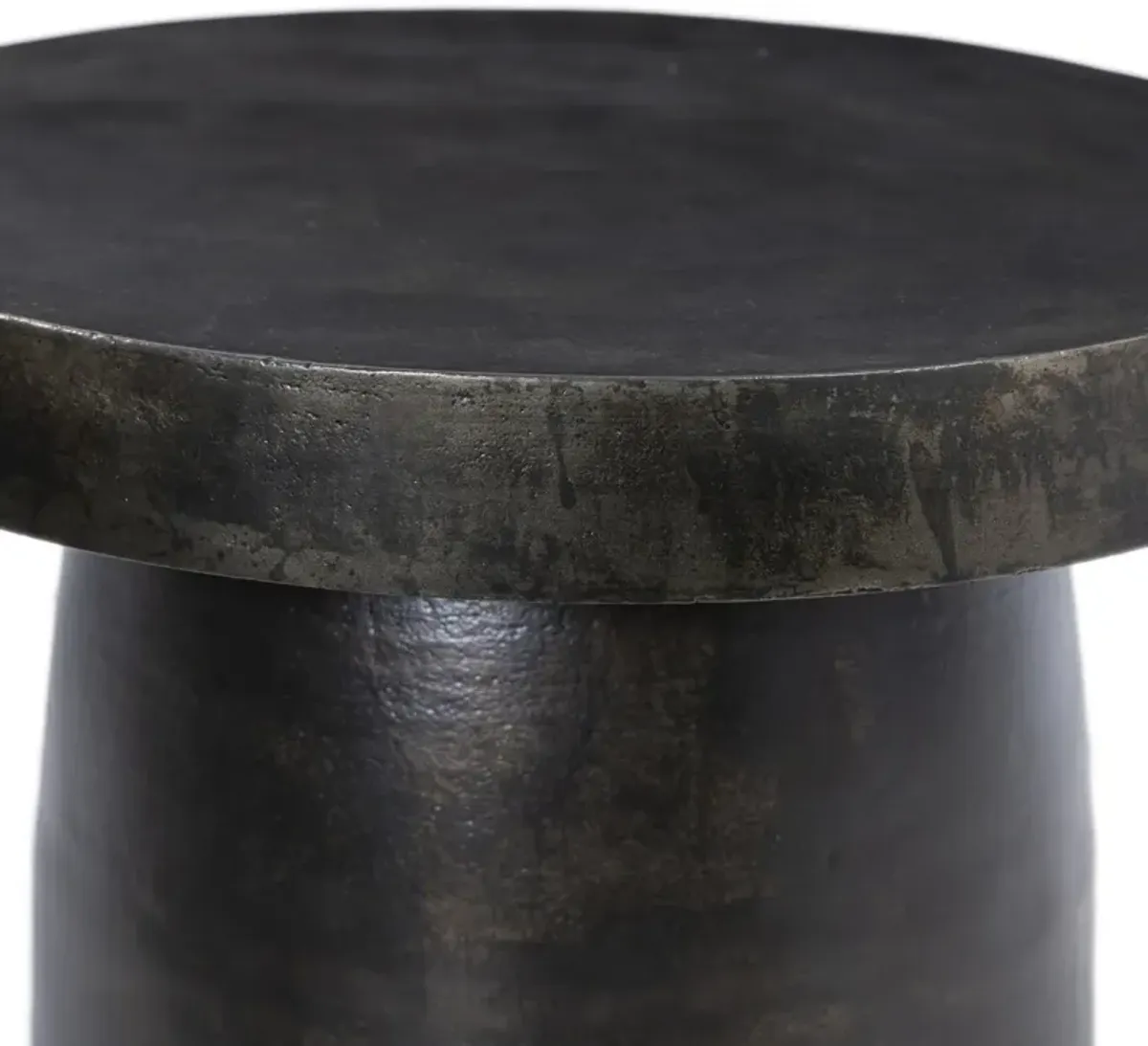 Paz Outdoor End Table in Distressed Bronze