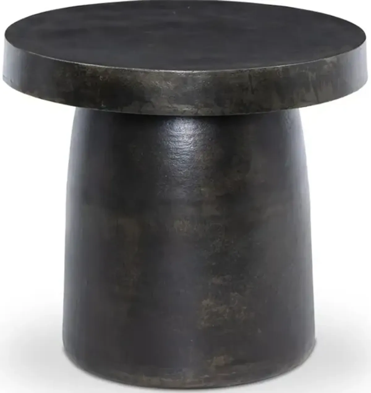 Paz Outdoor End Table in Distressed Bronze