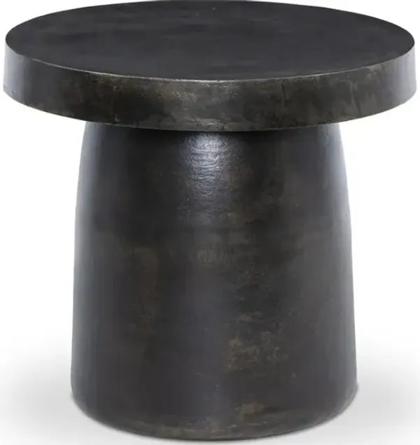 Paz Outdoor End Table in Distressed Bronze