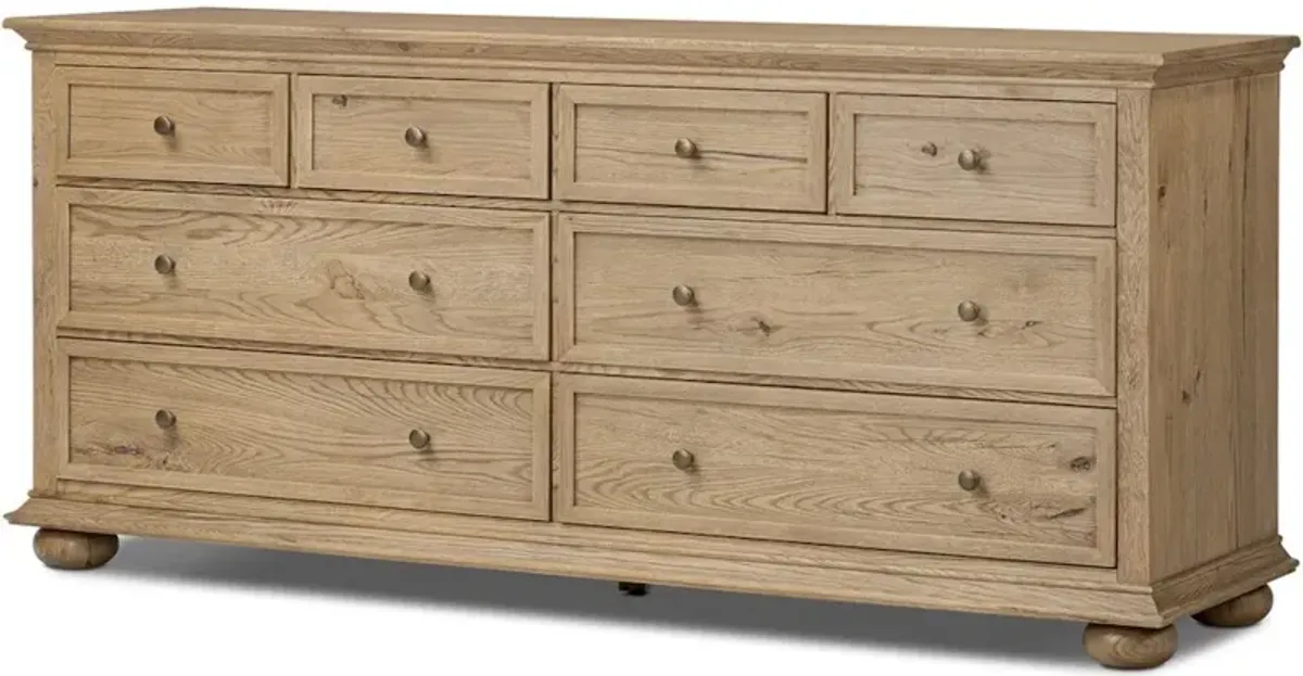 Geoffrey Wide Dresser in Worn Oak Veneer