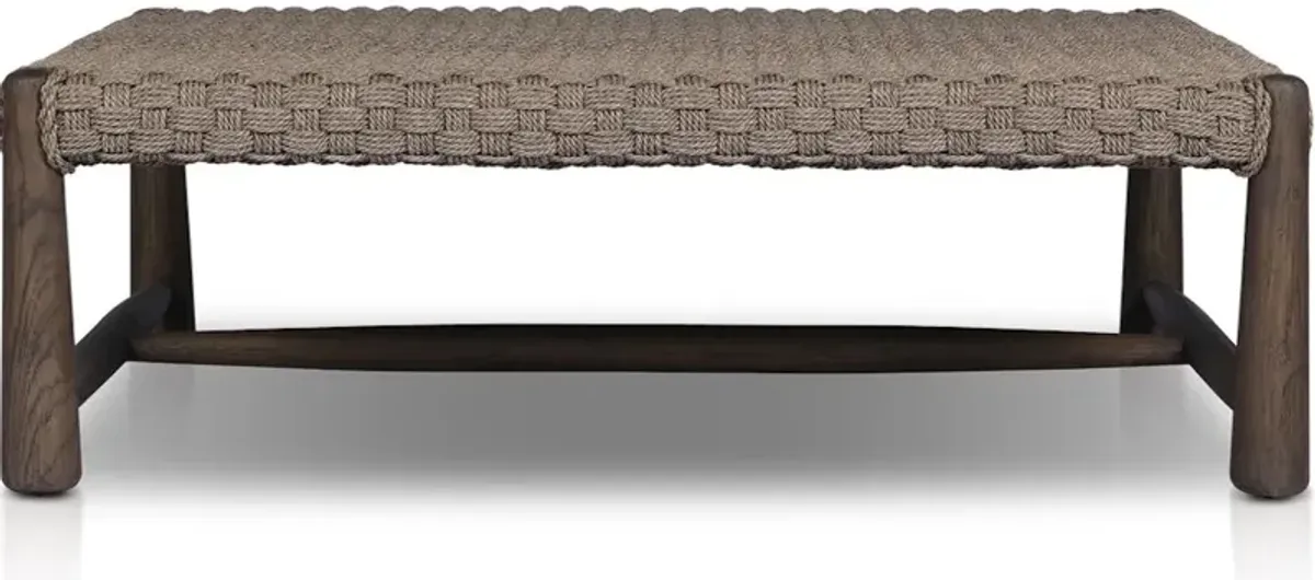 Savio Outdoor Coffee Table in Dark Textured Woven